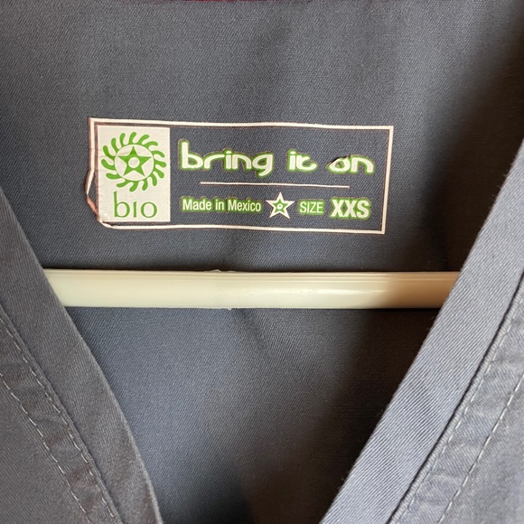 Bring It On Women’s mock wrap solid scrub top - Picture 6 of 7